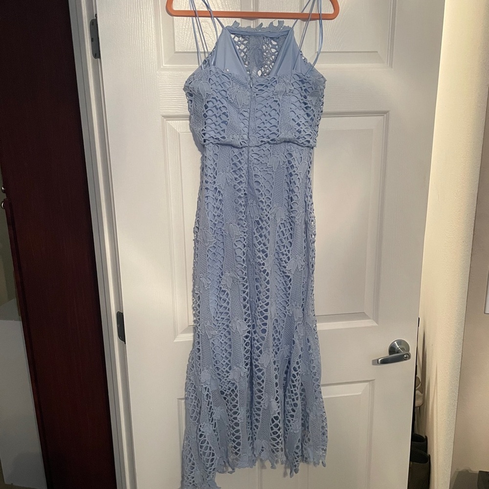 Baby Blue Lace Midi Dress